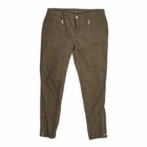 Michael Kors Green Ankle Zip Skinny Denim Jeans